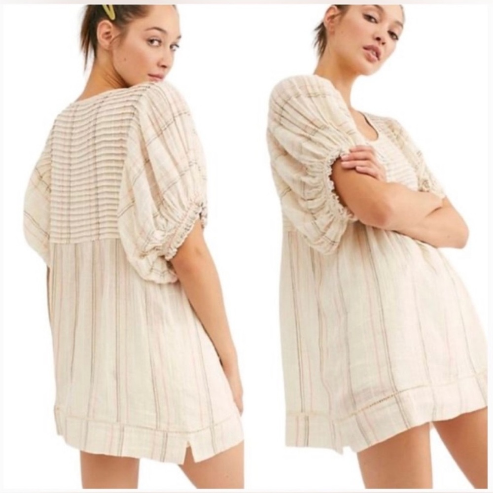 Free People Ivory Elsie Yarn Dye Tunic